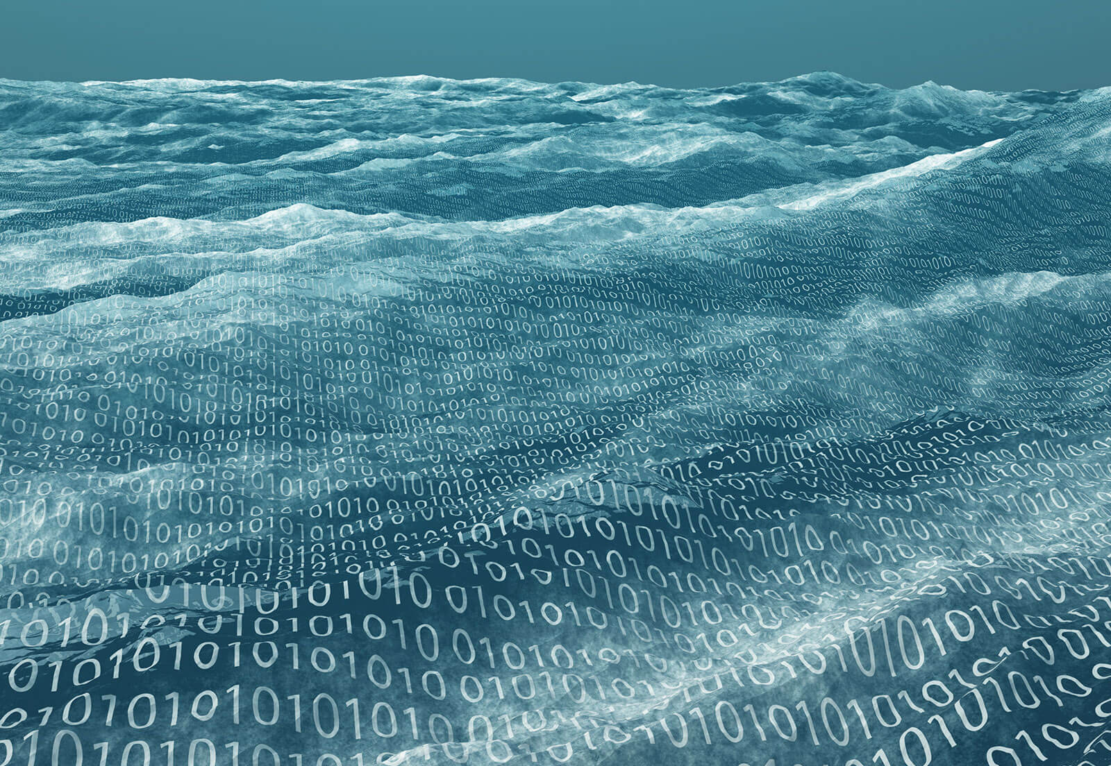 Data in waves representing a data lake